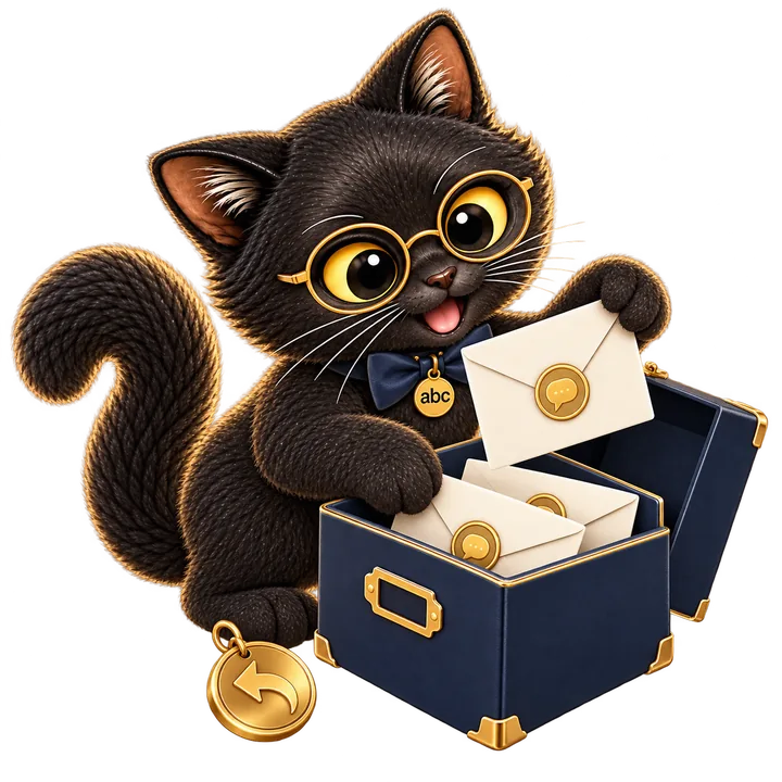 Kong Ming holds an envelope above a storage box of letters beside the steps for reconnecting with past contacts.