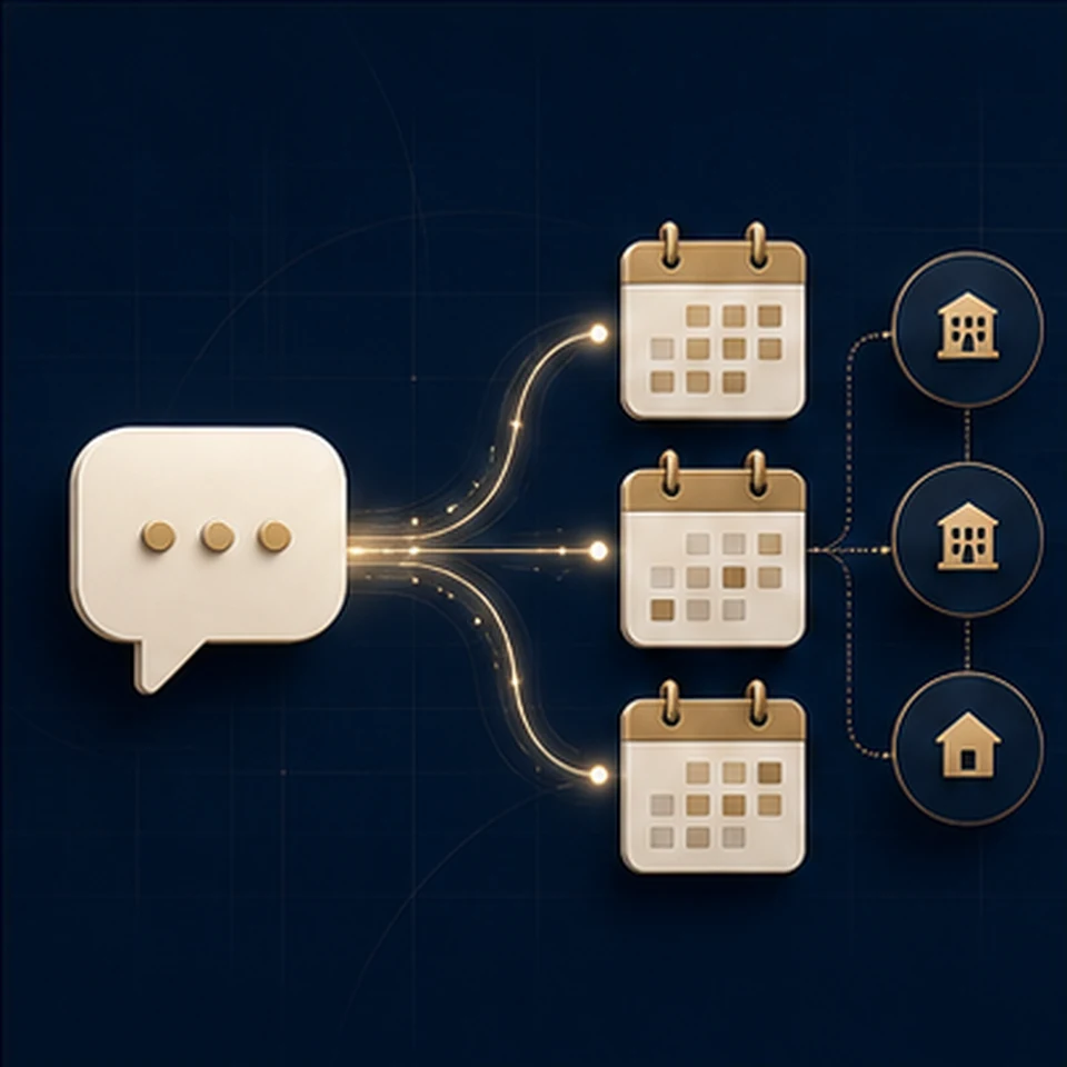 Booking System abstract workflow illustration