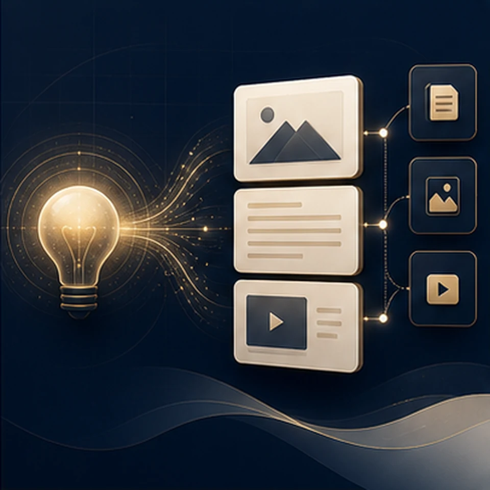 Content Engine abstract workflow illustration