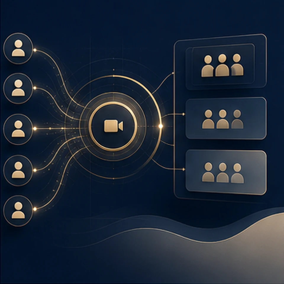 Webinar Engine abstract workflow illustration