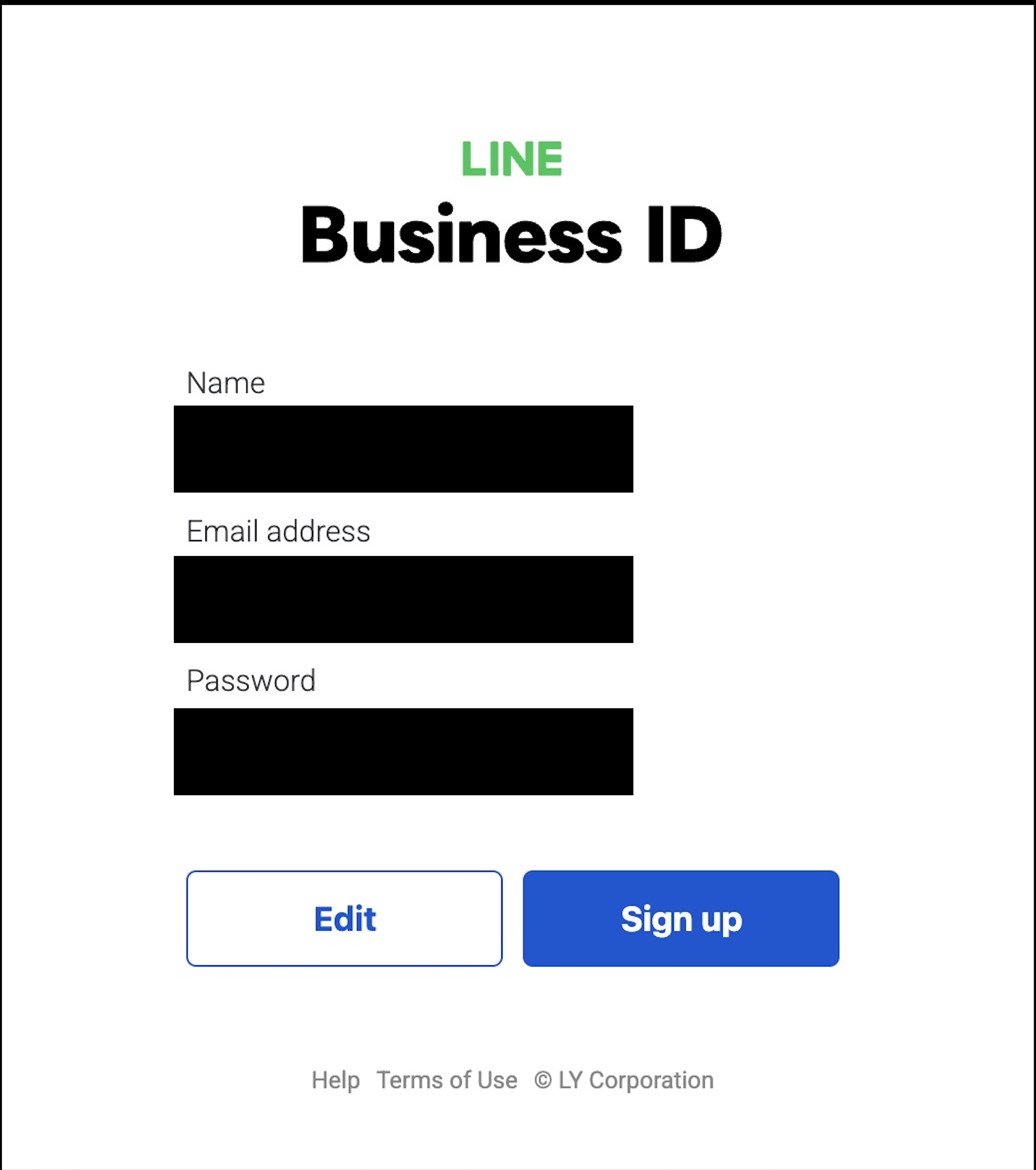 Complete your LINE Business ID registration