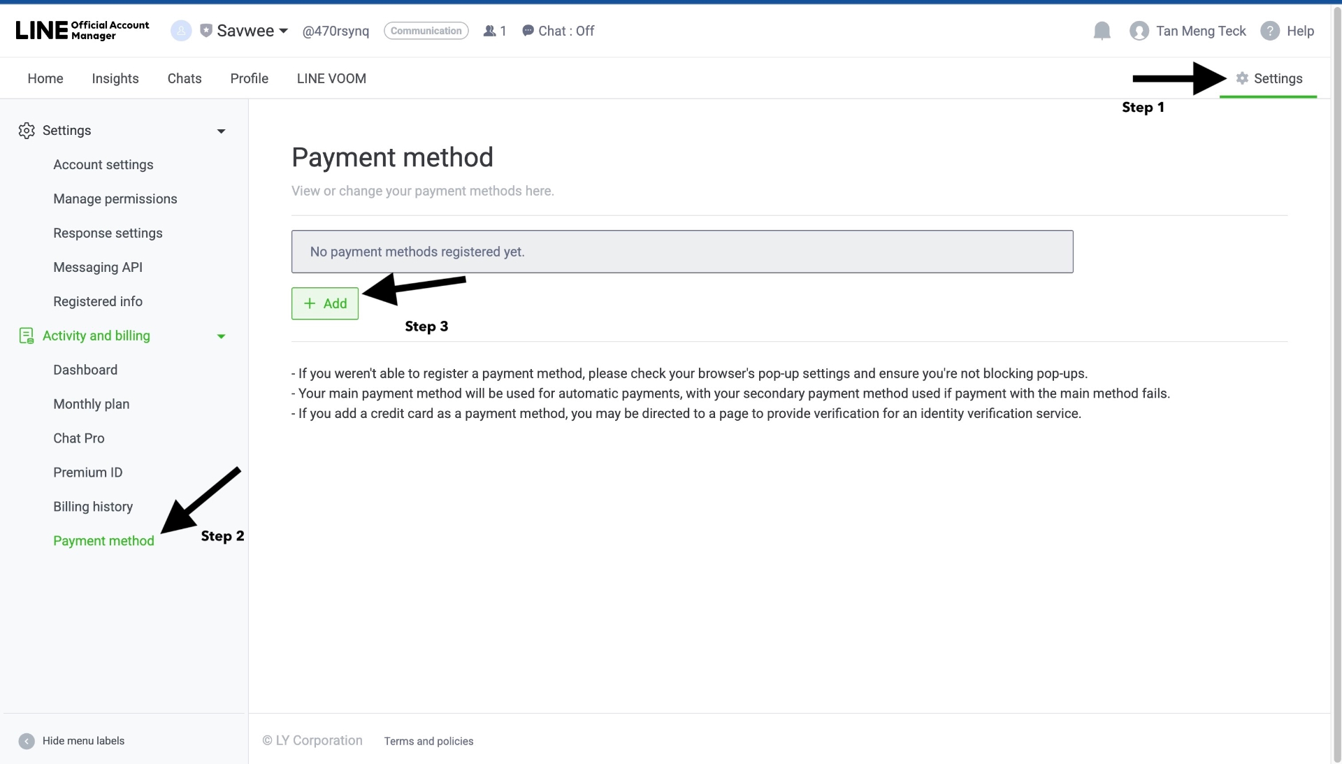 Add a payment method to upgrade your plan